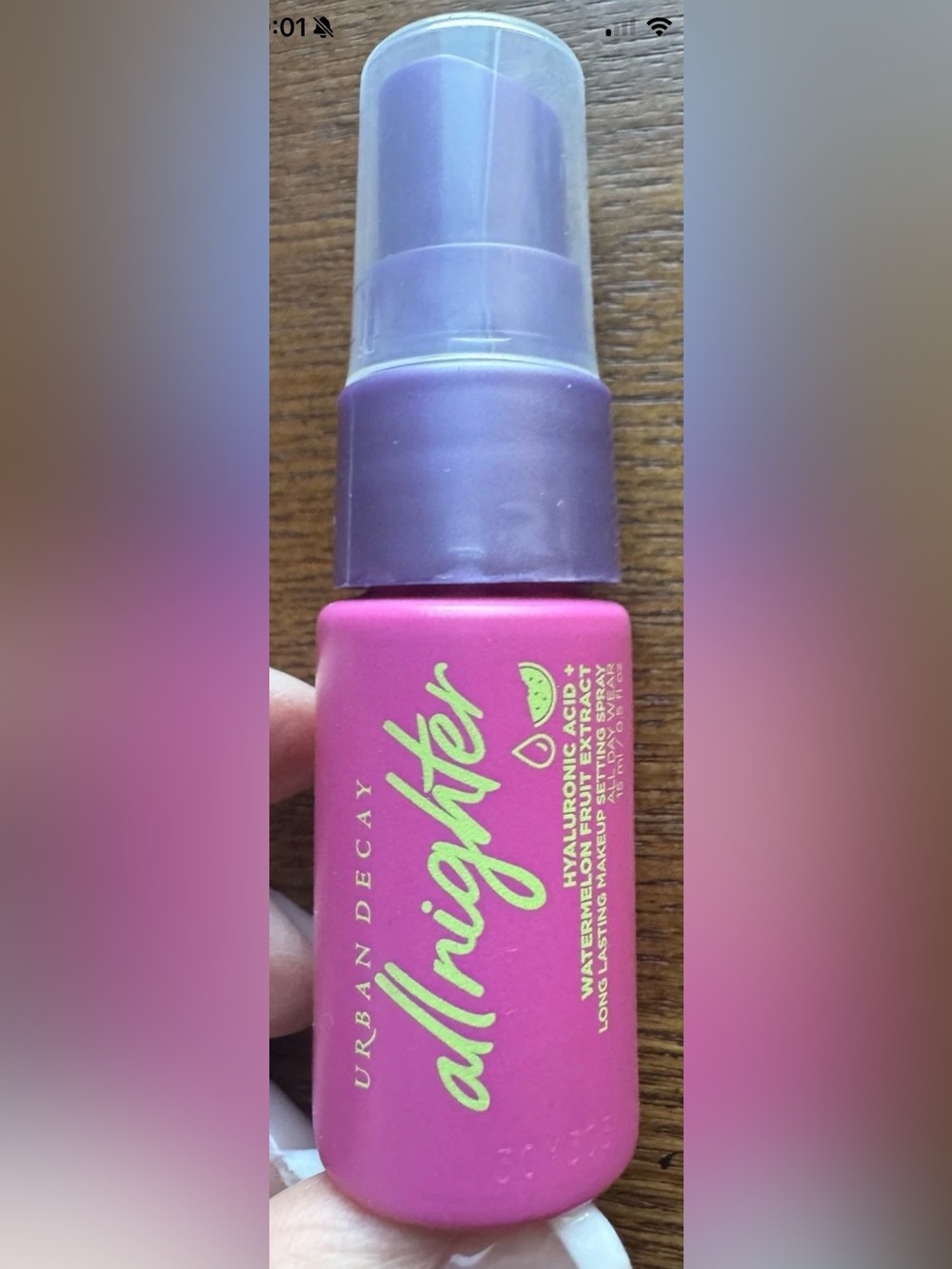 Urban Decay All Nighter Hydrating Hyaluronic Acid Dewy Setting Spray-Travel Size